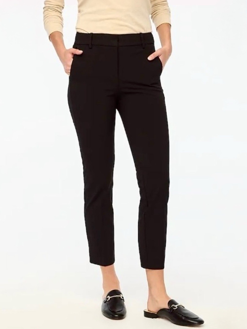 J.Crew black Ruby crop ankle tailored classic straight career trouser pants 10